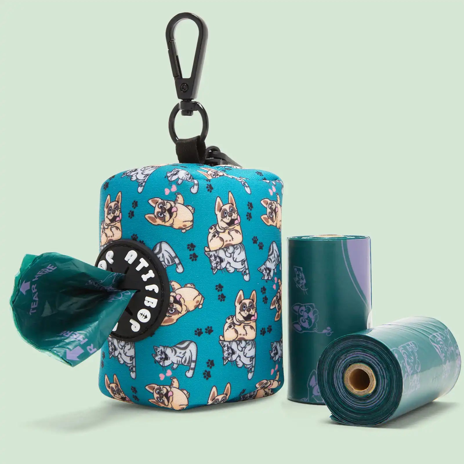 Dog Poop Bag Dispenser with 30 Bags(Green)