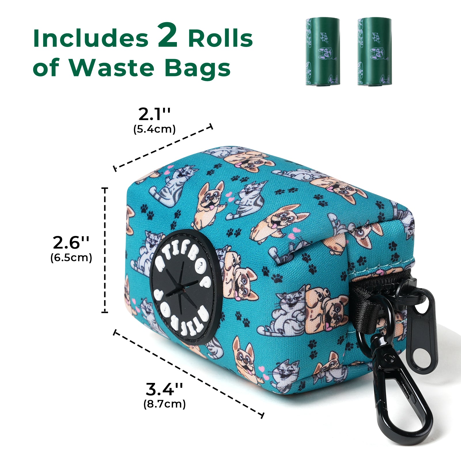 Dog Poop Bag Dispenser with 30 Bags(Green)