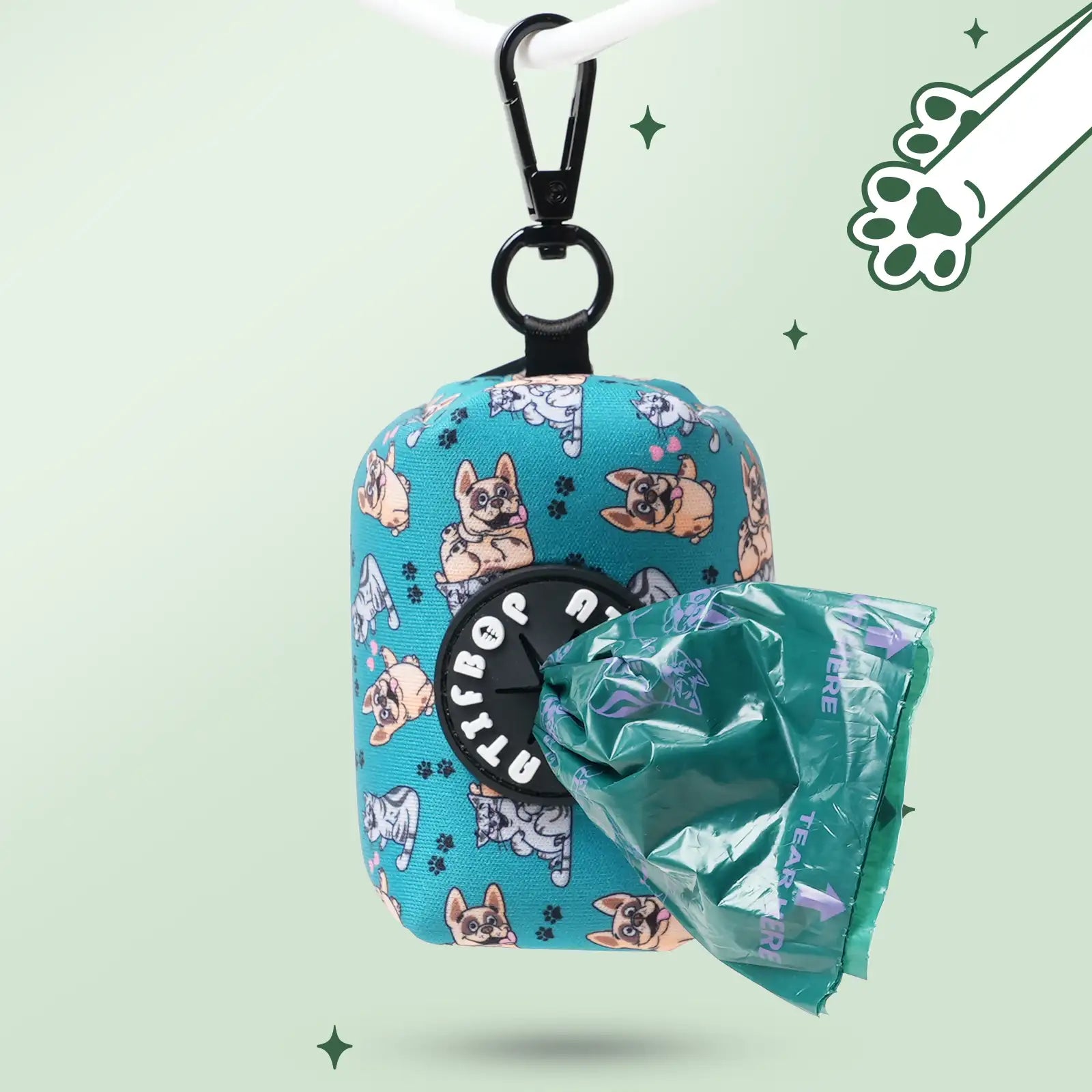 Dog Poop Bag Dispenser with 30 Bags(Green)