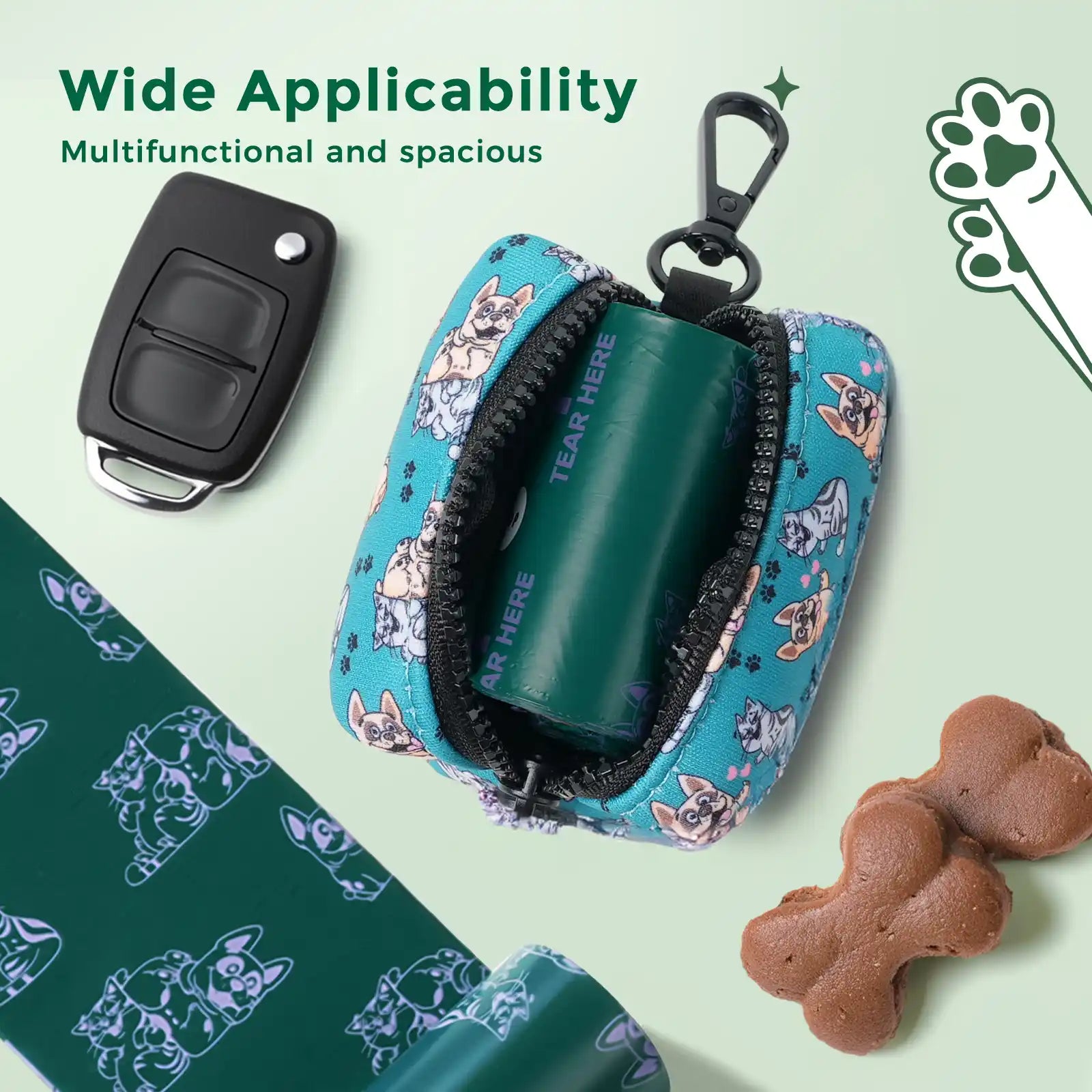 Dog Poop Bag Dispenser with 30 Bags(Green)