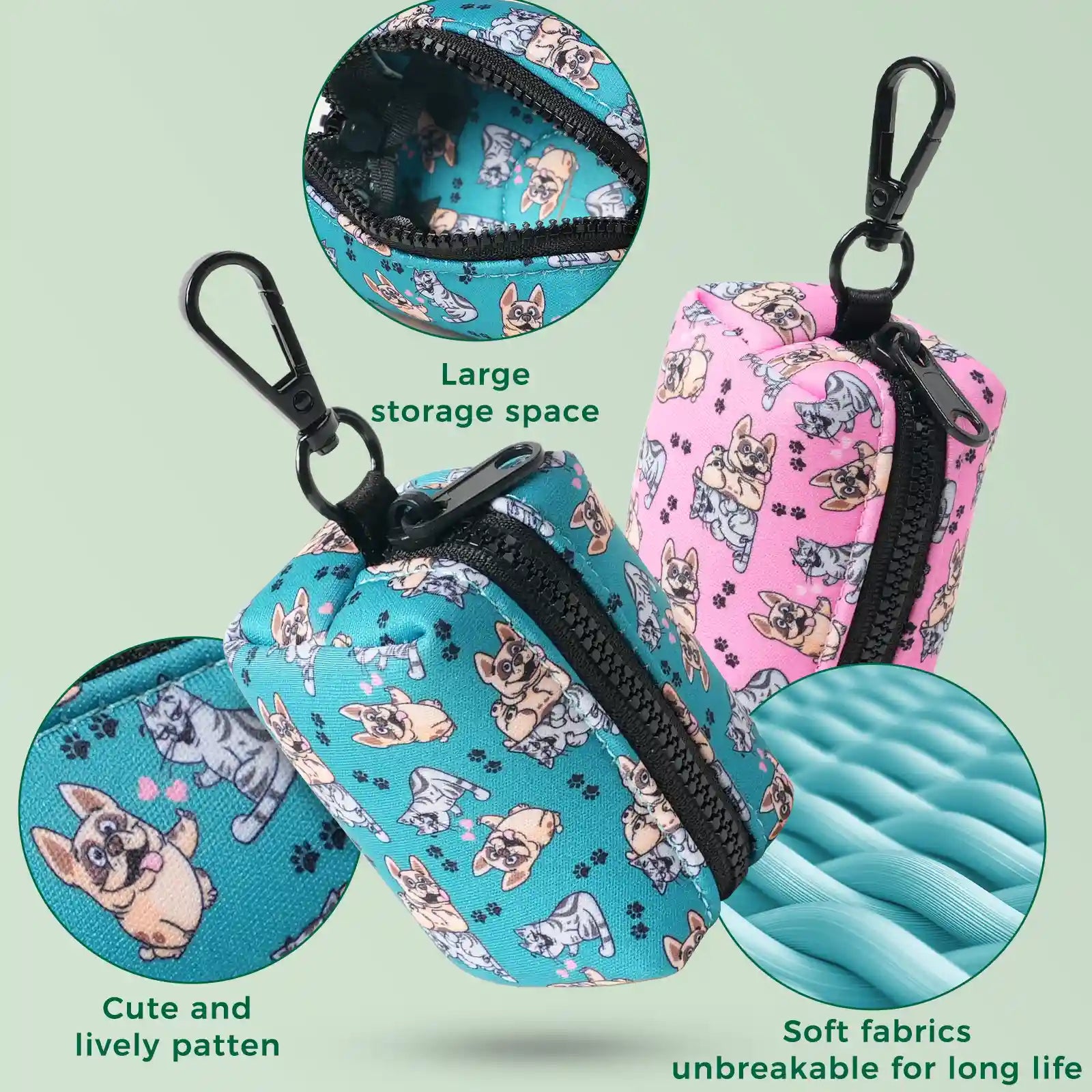 Dog Poop Bag Dispenser with 30 Bags(Green)