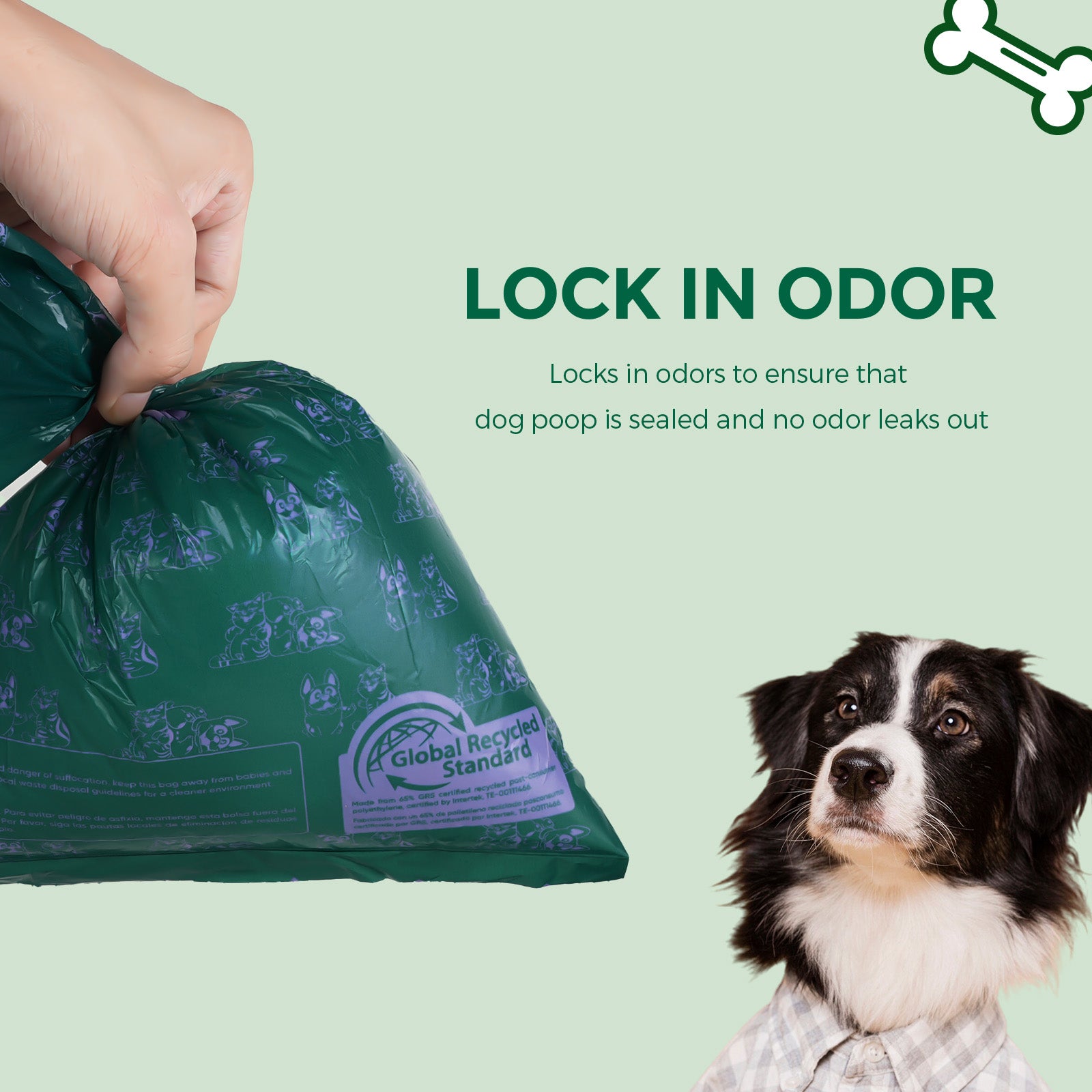 Atifbop Dog Poop Bags - GRS Certified, 65% Recycled, Extra Thick & Leak-Proof, Scented