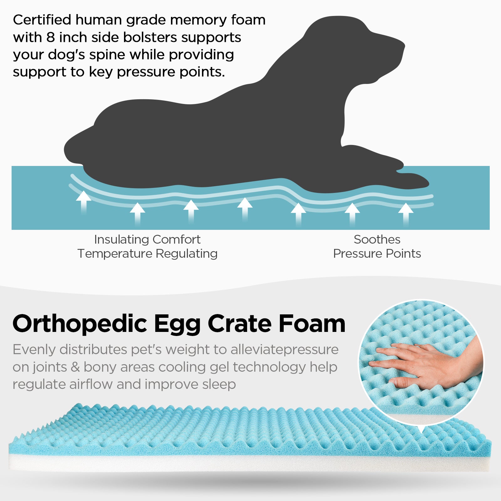 Orthopedic Pet Bed, Pain Relief Soft Couch