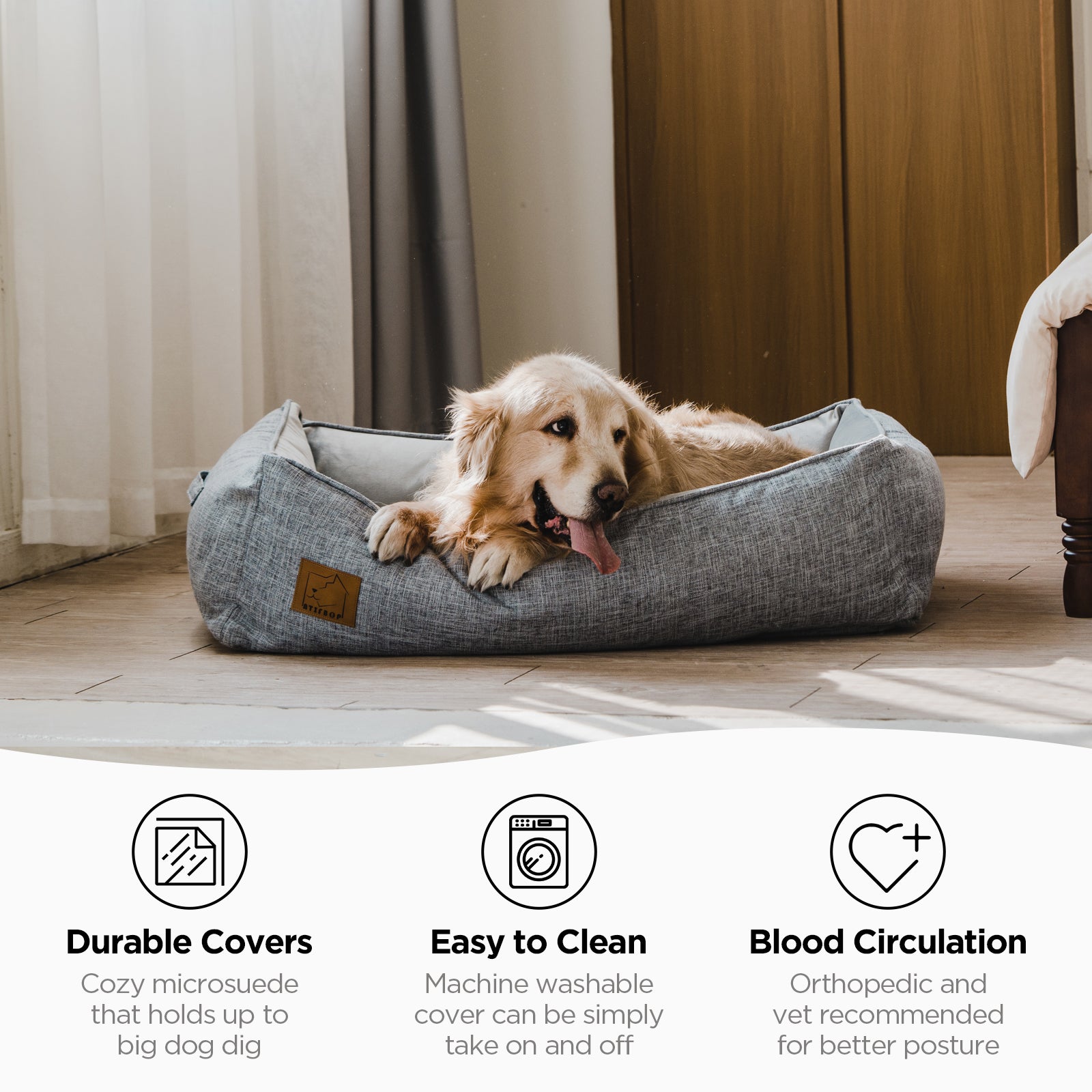 Orthopedic Pet Bed, Pain Relief Soft Couch