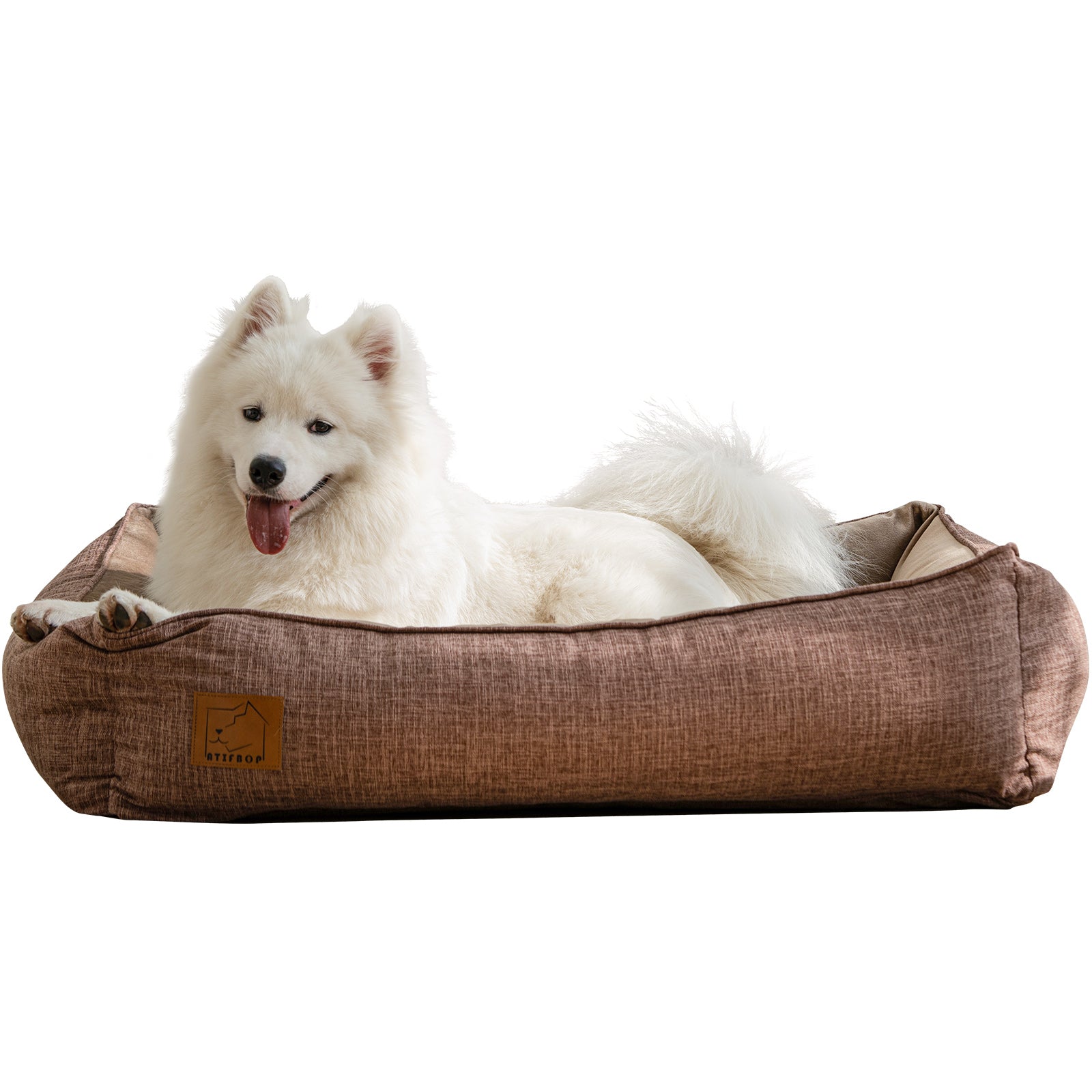 ATIFBOP Orthopedic Pet Bed for Large Dogs, Pain Relief Soft Couch Pet Bed（Brown）